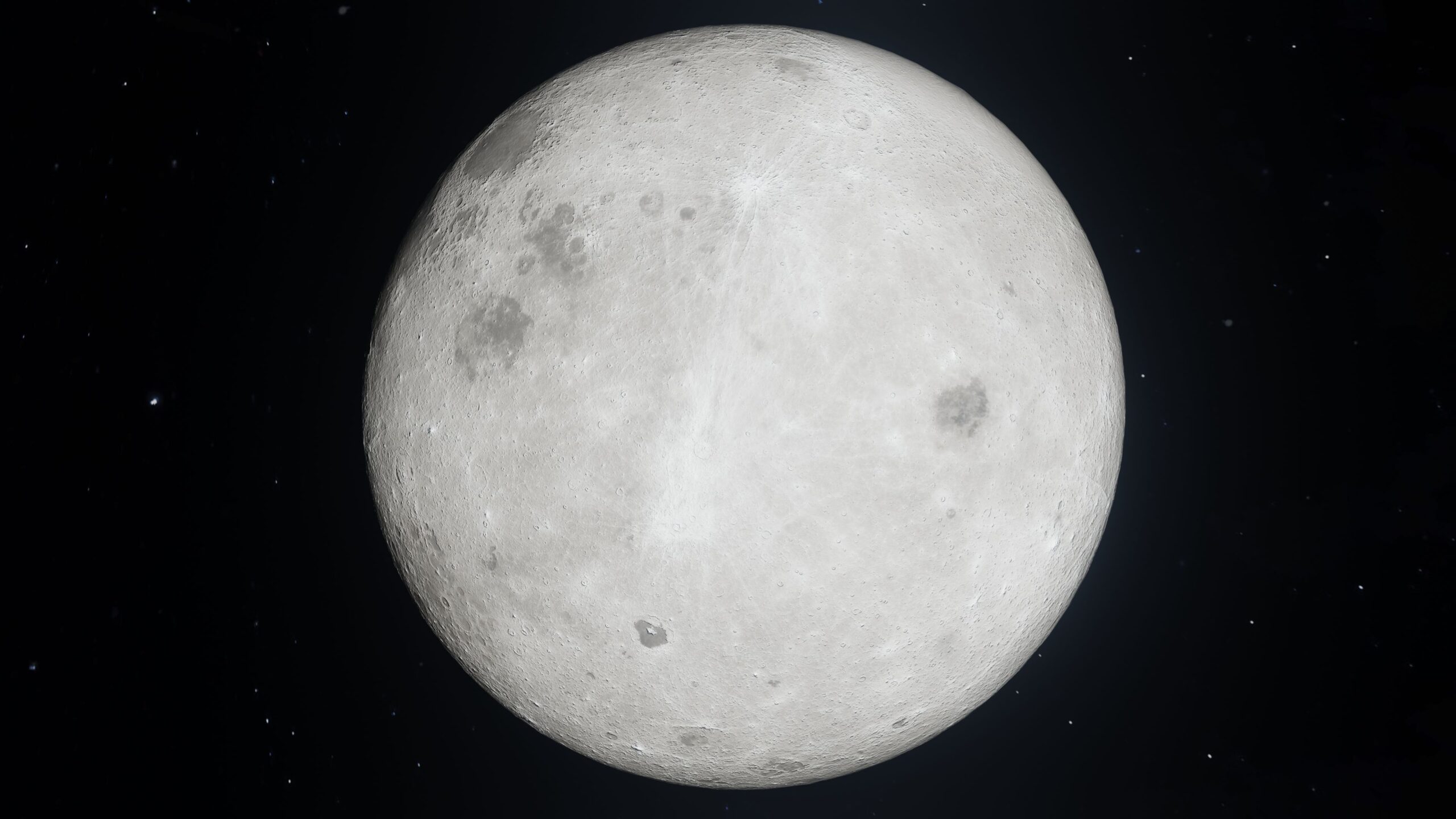 A captivating view of the bright full moon against a starry night sky.