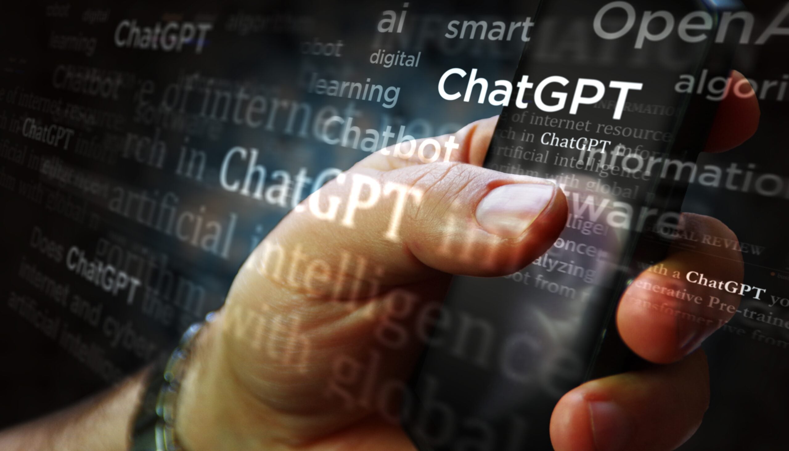 hand holding chat gpt