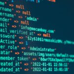 Vibrant close-up of code displayed on a monitor with various programming details.